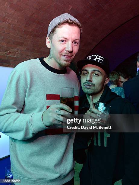 Professor Green and Adam Deacon at the official UK launch of blu eCigs, the premier global electronic cigarette, and the start of the brand's...