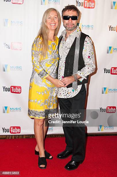 Singer-songwriter Paul Rodgers and wife Cynthia Kereluk Rodgers attend the Music Biz 2014 Awards at the Hyatt Regency Century Plaza on May 8, 2014 in...