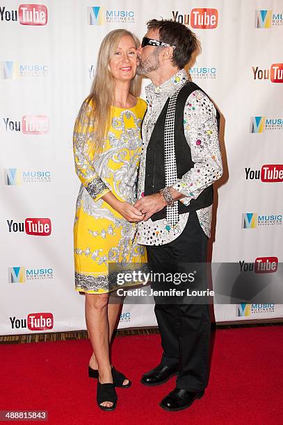 Singer-songwriter Paul Rodgers and wife Cynthia Kereluk Rodgers attend the Music Biz 2014 Awards at the Hyatt Regency Century Plaza on May 8, 2014 in...