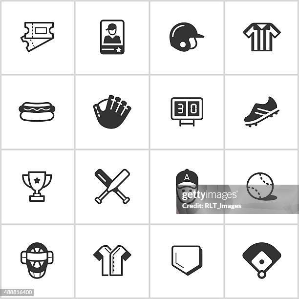baseball icons — inky series - base sports equipment stock illustrations