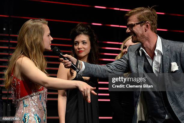 Alicia von Rittberg and Joko Winterscheidt attend Leonardo at the New Faces Award Film 2014 at e-Werk on May 8, 2014 in Berlin, Germany.