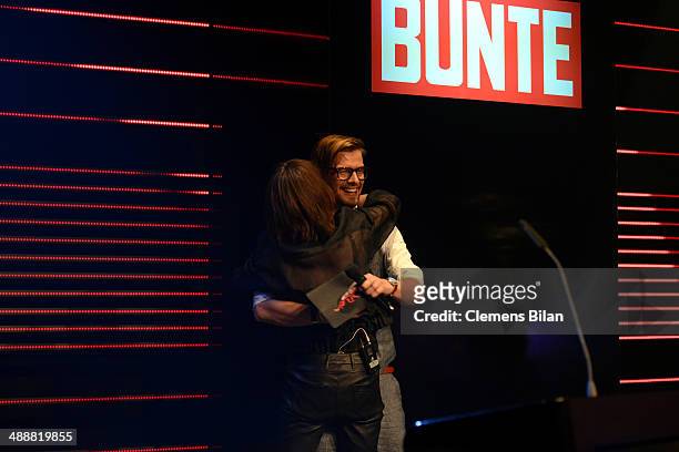 Christiane Paul and Joko Winterscheidt attend Leonardo at the New Faces Award Film 2014 at e-Werk on May 8, 2014 in Berlin, Germany.