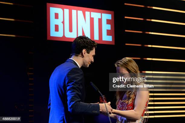 Sabin Tambrea and Alicia von Rittberg attends Leonardo at the New Faces Award Film 2014 at e-Werk on May 8, 2014 in Berlin, Germany.