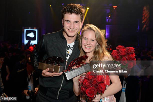 Samuel Schneider and Alicia von Rittberg attend Leonardo at the New Faces Award Film 2014 at e-Werk on May 8, 2014 in Berlin, Germany.
