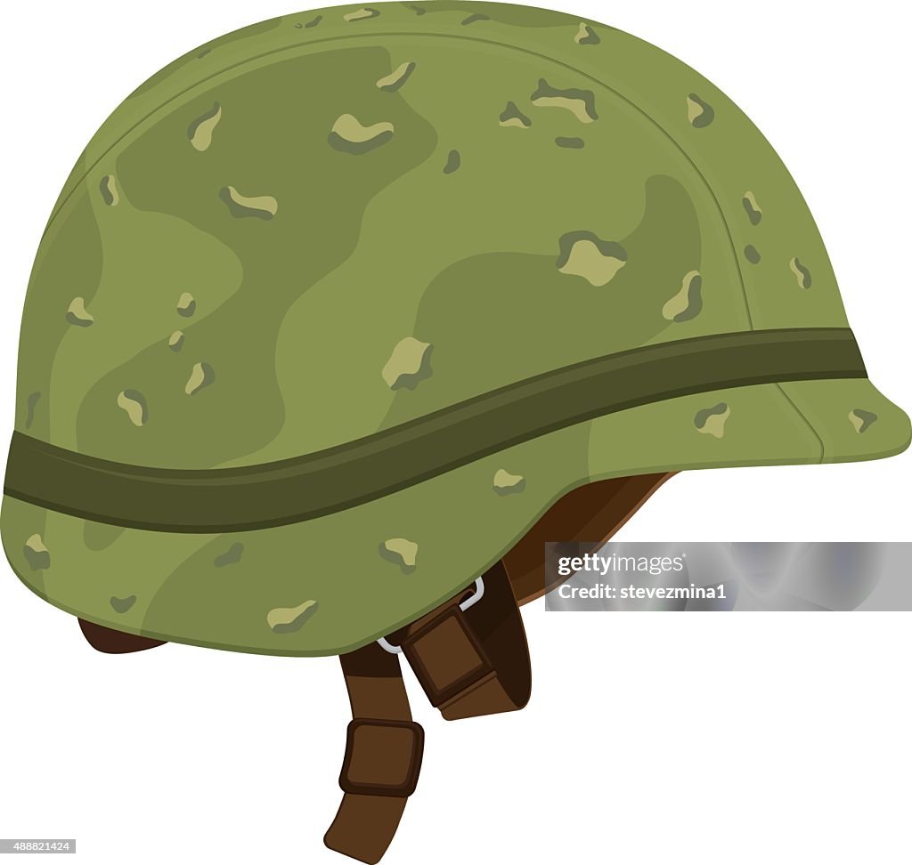 Green Camouflage Military Helmet
