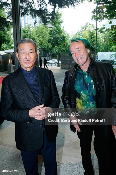 Contemporary artists Issey Miyake and botanist Patrick Blanc attend the 'Fondation Cartier pour l'art contemporain' celebrates its 30th anniversary...