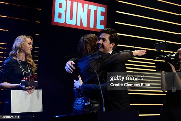 Christiane Paul and David Dietl attend Leonardo at the New Faces Award Film 2014 at e-Werk on May 8, 2014 in Berlin, Germany.