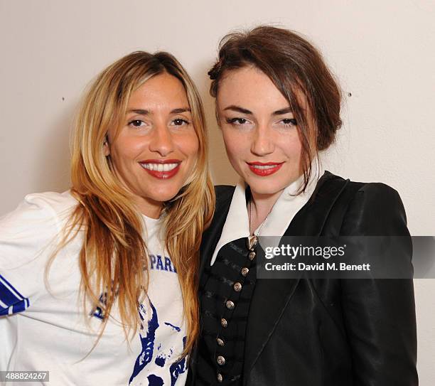 Mel Blatt and Lois Winstone at the Future Factory launch party with Malibu Rum on May 8, 2014 in London, England.