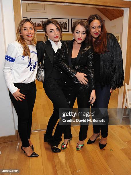 Mel Blatt, lois Winstone, Jaime Winstone and Liz Mendez at the Future Factory launch party with Malibu Rum on May 8, 2014 in London, England.