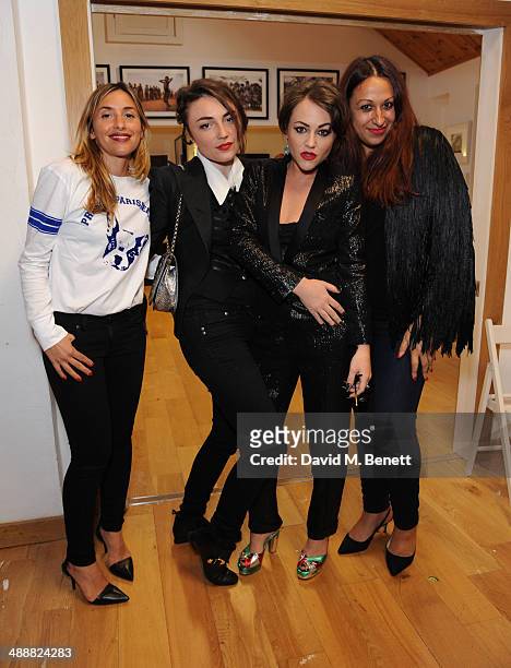 Mel Blatt, lois Winstone, Jaime Winstone and Liz Mendez at the Future Factory launch party with Malibu Rum on May 8, 2014 in London, England.