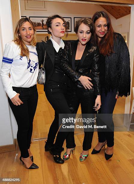 Mel Blatt, lois Winstone, Jaime Winstone and Liz Mendez at the Future Factory launch party with Malibu Rum on May 8, 2014 in London, England.