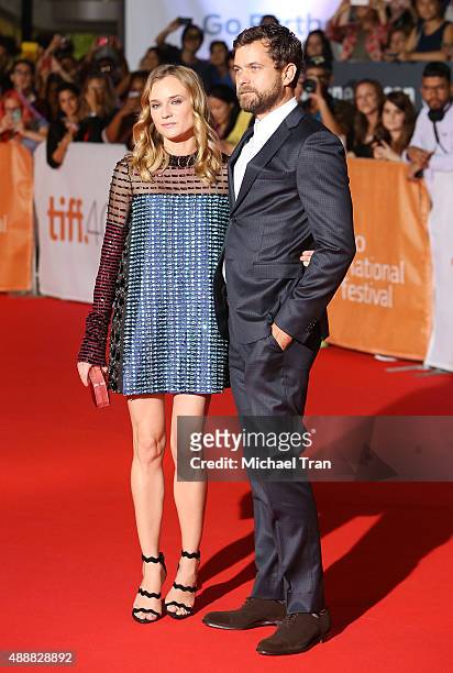 Joshua Jackson and Diane Kruger arrive at the "Disorder" premiere during 2015 Toronto International Film Festival held at Roy Thomson Hall on...