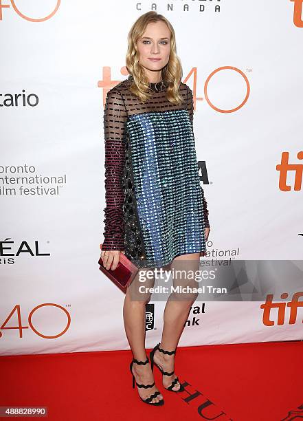 Diane Kruger arrives at the "Disorder" premiere during 2015 Toronto International Film Festival held at Roy Thomson Hall on September 17, 2015 in...