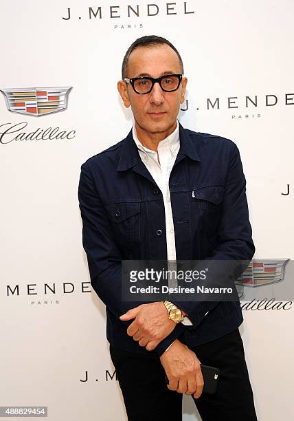 Designer Gilles Mendel attends J. Mendel Front Row & Backstage Spring 2016 New York Fashion Week at 330 Hudson St on September 17, 2015 in New York...