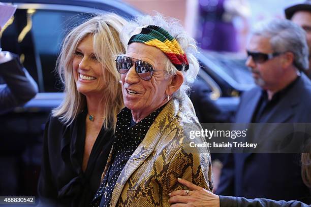 Musician Keith Richards and Patti Hansen attend the 'Keith Richards: Under The Influence' premiere during the 2015 Toronto International Film...