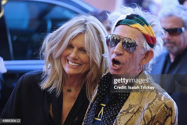 Musician Keith Richards and Patti Hansen attend the 'Keith Richards: Under The Influence' premiere during the 2015 Toronto International Film...