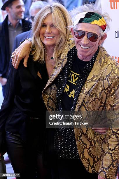 Musician Keith Richards and Patti Hansen attend the 'Keith Richards: Under The Influence' premiere during the 2015 Toronto International Film...