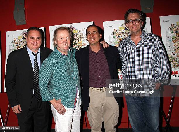 Douglas Tirola, Tony Hendra, Mike Reiss and Kurt Anderson attend the "Drunk Stone Brilliant Dead" New York Premiere at Sunshine Landmark on September...