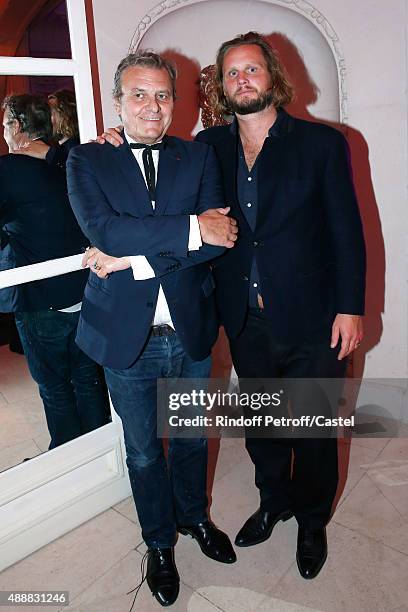 Fashion Designer Jean-Charles de Castelbajac and his son Guilhem de Castelbajac attend the Kenzo Takada's 50 Years of Life in Paris Celebration at...