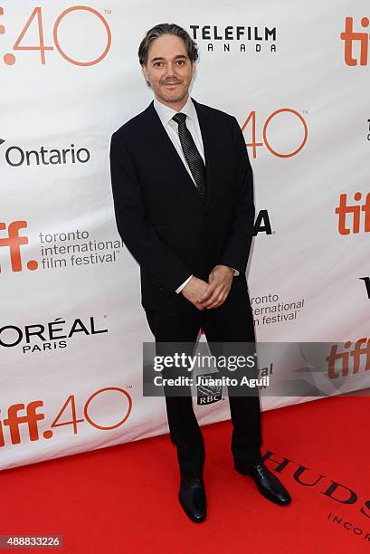 Director/writer Matt Brown attends the premiere of 'The Man Who Knew Infinity' at Roy Thomson Hall on September 17, 2015 in Toronto, Canada.