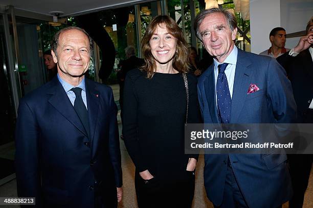 Jean-Claude Meyer, Nathalie Bloch-Laine and Aimery Langlois Meurinne attend the 'Fondation Cartier pour l'art contemporain' celebrates its 30th...