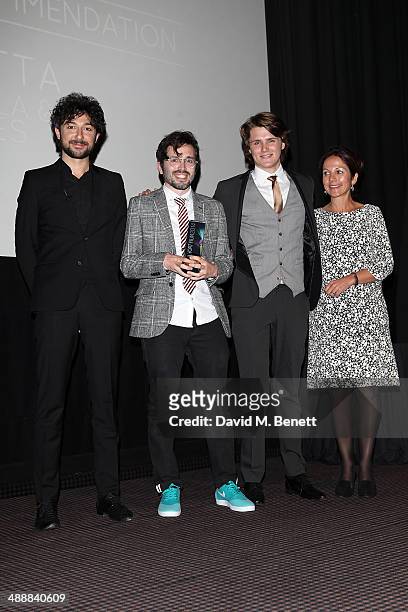 Alex Zane, Dan Castella, Eugene Simon and Nicola Reed attend the reed.co.uk Short Film Awards 2014 at BAFTA on May 8, 2014 in London, England.