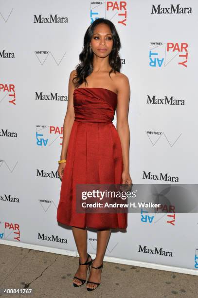 Actress Zoe Saldana attends the Whitney Art Party sponsored by Max Mara at Highline Stages on May 8, 2014 in New York City.