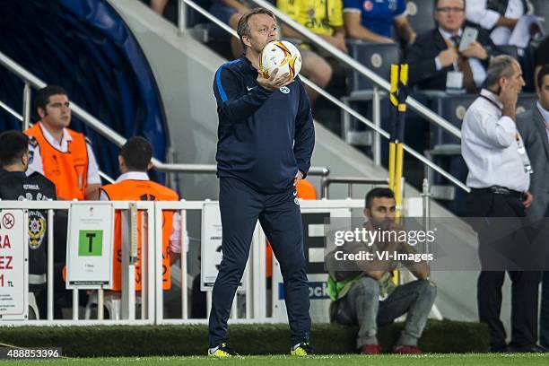 Coach Erling Moe of Molde FK during the UEFA Europa League match between Fenerbahce SK v Molde FK on September 17, 2015 at the Sukru Saracoglu...