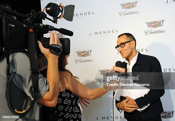 Designer Gilles Mendel attends J. Mendel Front Row & Backstage Spring 2016 New York Fashion Week at 330 Hudson St on September 17, 2015 in New York...