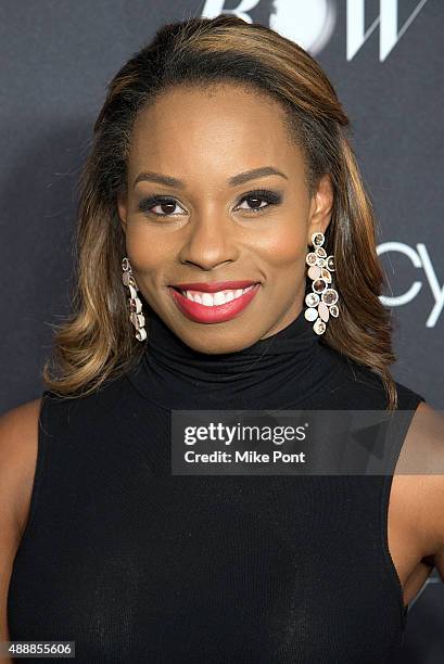 Devyn Simone attends Macy's Presents Fashion's Front Row during Spring 2016 New York Fashion Week at The Theater at Madison Square Garden on...