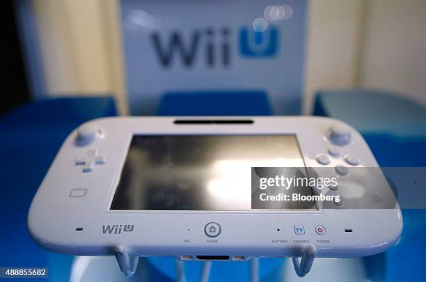 Nintendo Co.'s Wii U game console sits on display at the Tokyo Game Show 2015 at Makuhari Messe in Chiba, Japan, on Friday, Sept. 18, 2015. There...