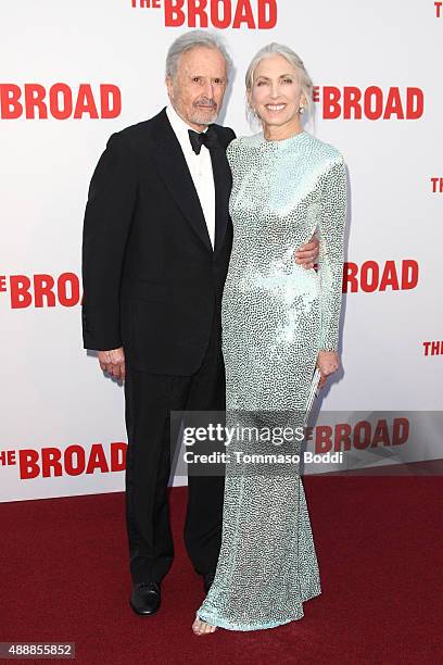 Lawyer Bert Fields and guest attend the Broad Museumblack tie inaugural dinner held at The Broad on September 17, 2015 in Los Angeles, California.