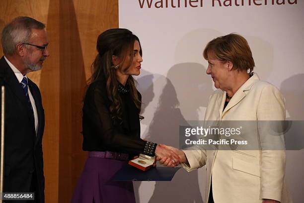 Queen Rania of Jordan receives Walther-Rathenau Award for international politics during an official ceremony in the Federal Foreign Office....