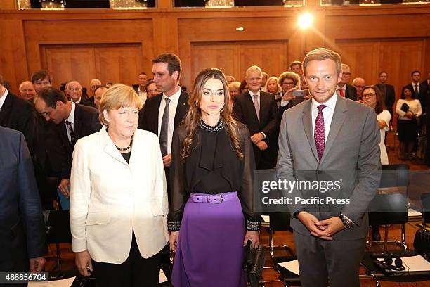 Queen Rania of Jordan receives the Walther-Rathenau Award for international politics during an official ceremony in the Federal Foreign Office....