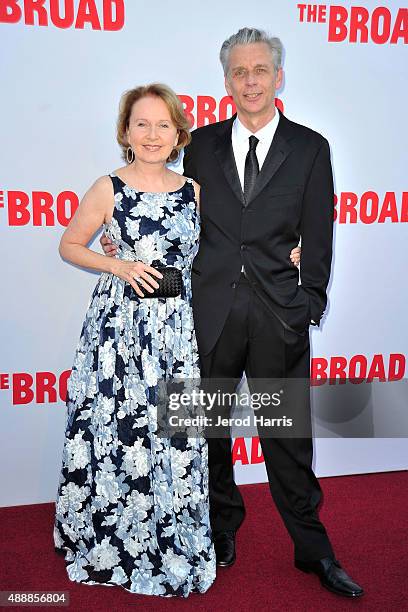 Kate Burton and Michael Ritchie attend The Broad Museum Black Tie Inaugural Dinner at The Broad on September 17, 2015 in Los Angeles, California.