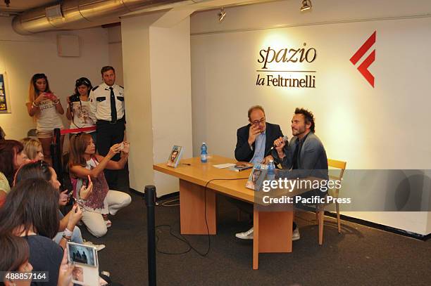 Filippo Neviani also known as "Nek" , an Italian singer during the presentation of his new book, Lettera a mia figlia sullamore. Nek receives...