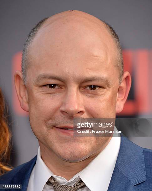Actor Rob Corddry attends the premiere of Warner Bros. Pictures and Legendary Pictures' "Godzilla" at Dolby Theatre on May 8, 2014 in Hollywood,...