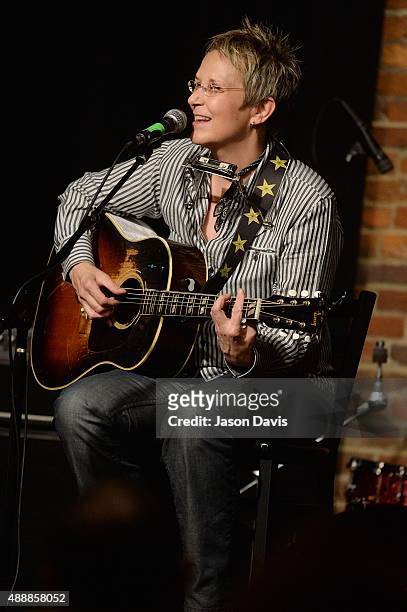 Recording artist Mary Gauthier performs at The Listening Room during the 16th Annual Americana Music Fest on September 17, 2015 in Nashville,...
