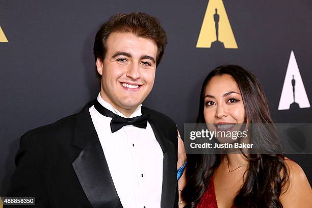 Nicholas Manfredi and Elizabeth Ku-Herrero attend the Academy of Motion Picture Arts and Sciences' 42nd Student Academy Awards on September 17, 2015...