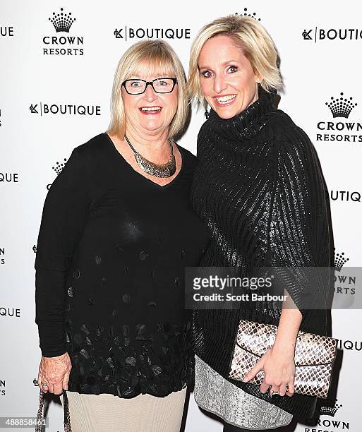 Fifi Box and her mother Pearl arrive at Crown's Celebrity Mother's Day Luncheon at Crown on May 9, 2014 in Melbourne, Australia.