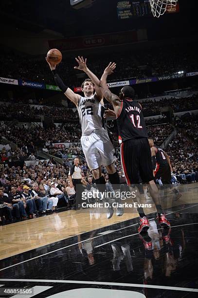 May 8: Tiago Splitter of the San Antonio Spurs goes up for the shot against the Portland Trail Blazers during Game Two of the Western Conference...