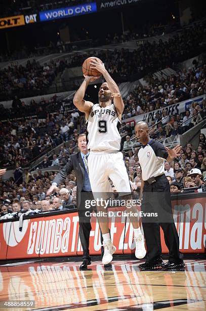 May 8: Tony Parker of the San Antonio Spurs shoots the ball against the Portland Trail Blazers during Game Two of the Western Conference Semifinals...