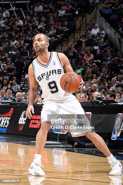 May 8: Tony Parker of the San Antonio Spurs looks to pass the ball against the Portland Trail Blazers during Game Two of the Western Conference...