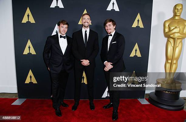 Narrative Category Finalists, Bennett Lasseter, Henry Hughes and Jeremy Cloe attend The Academy of Motion Picture Arts and Sciences 42nd Student...