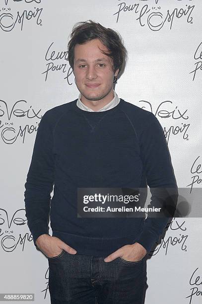 Vianney attends the 'Leurs Voix pour l'Espoir' photocall at L'Olympia on September 17, 2015 in Paris, France.