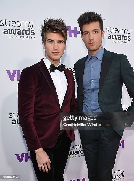 Internet personalities Joey Graceffa and Daniel Christopher Preda attend VH1's 5th Annual Streamy Awards at the Hollywood Palladium on Thursday,...