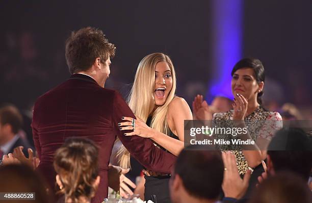 Internet personality Justine Ezarik reacts after being awarded Best Lifestyle Series at VH1's 5th Annual Streamy Awards at the Hollywood Palladium on...