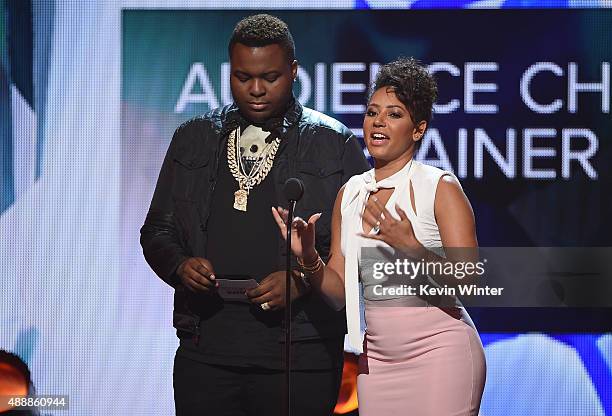 Sean Kingston and Phoenix Chi speak onstage at VH1's 5th Annual Streamy Awards at the Hollywood Palladium on Thursday, September 17, 2015 in Los...