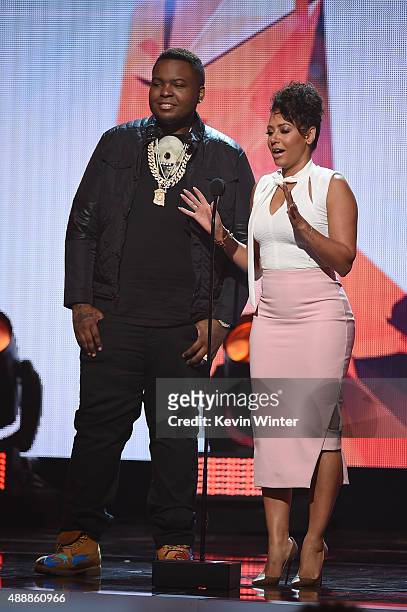 Sean Kingston and Phoenix Chi speak onstage at VH1's 5th Annual Streamy Awards at the Hollywood Palladium on Thursday, September 17, 2015 in Los...