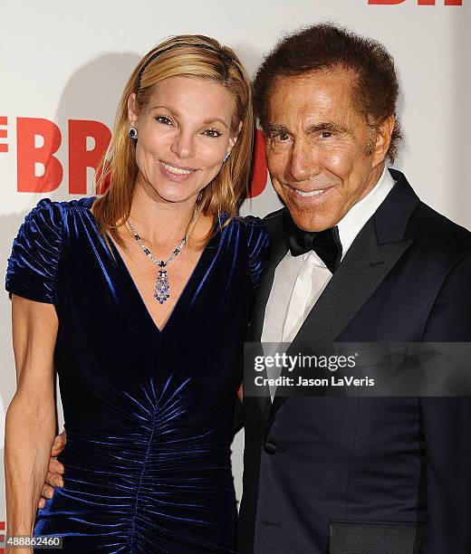 Steve Wynn and wife Andrea Hissom attend the Broad Museum black tie inaugural dinner at The Broad on September 17, 2015 in Los Angeles, California.